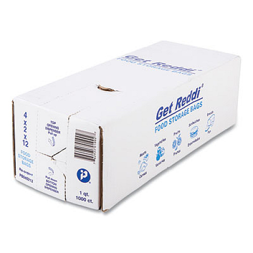 Inteplast Group Food Bags, 32 oz, 4" x 2" x 12", Clear, 1,000/Carton (PB040212)