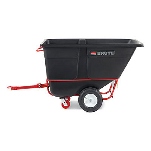 Rubbermaid Commercial 1 cu yd BRUTE Rotomolded Towable Tilt Truck, 2,100 lb Capacity, Black (FG131641BLA)