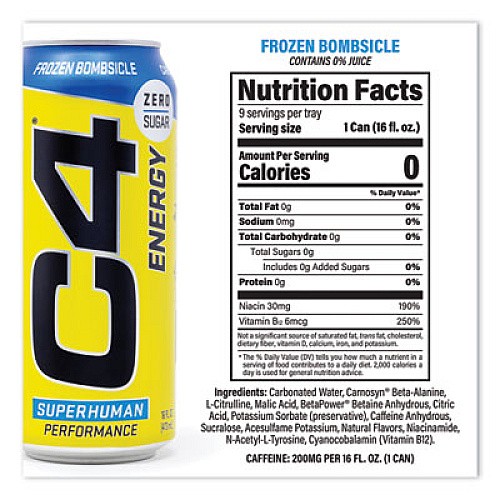C4 Energy Drink Variety Pack, Assorted Flavors, 16 oz Can, 18/Carton (22002047)