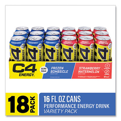 C4 Energy Drink Variety Pack, Assorted Flavors, 16 oz Can, 18/Carton (22002047)