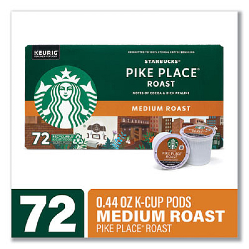 Starbucks Pike Place Coffee K-Cups, Pike Place Roast, 72/Carton (22002158)