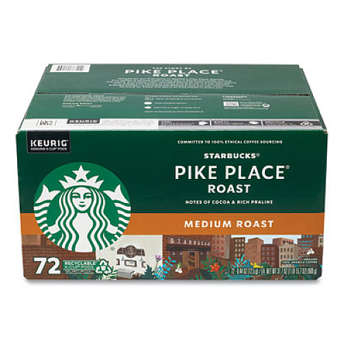 Starbucks Pike Place Coffee K-Cups, Pike Place Roast, 72/Carton (22002158)