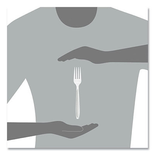 SOLO Impress Heavyweight Full-Length Polystyrene Cutlery, Fork, Plastic, White, 100/Box, 10 Boxes/Carton (HSWFX0007)