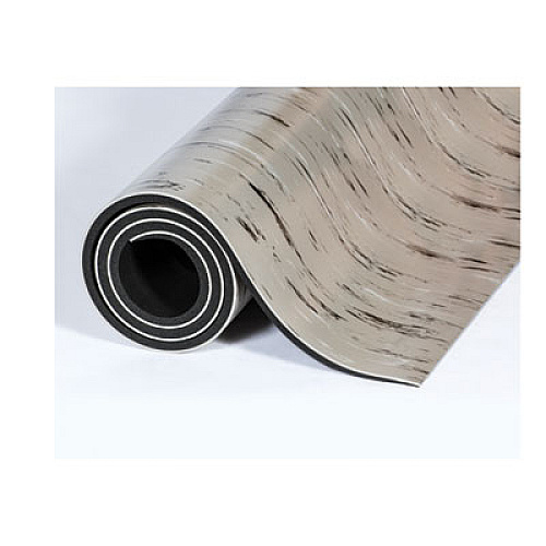 Crown Cushion-Step Marbleized Rubber Mat, Rectangular, Gray Smooth Surface, 24" x 36" (CU2436GY)