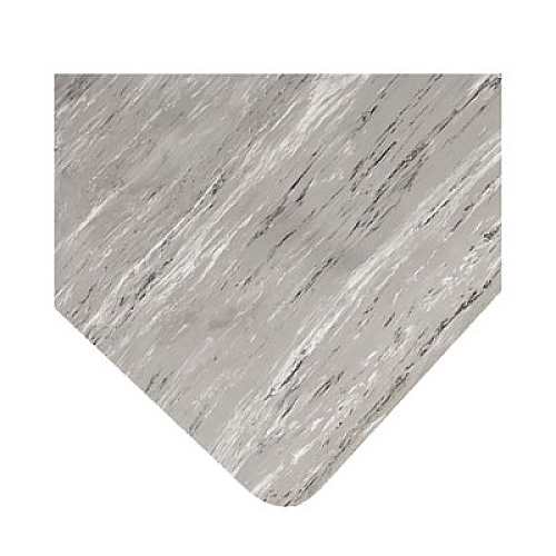 Crown Cushion-Step Marbleized Rubber Mat, Rectangular, Gray Smooth Surface, 24" x 36" (CU2436GY)