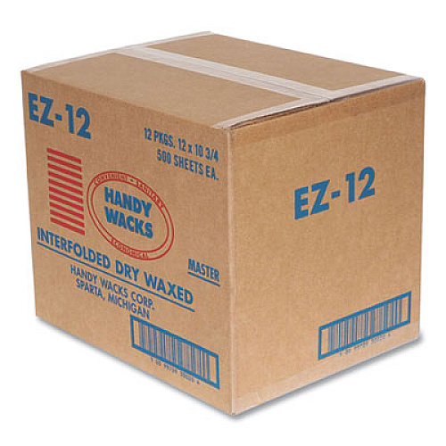 Handy Wacks Interfolded Dry Waxed Paper Deli Sheets, 10.75 x 12, 500/Box, 12 Boxes/Carton (EZ12)