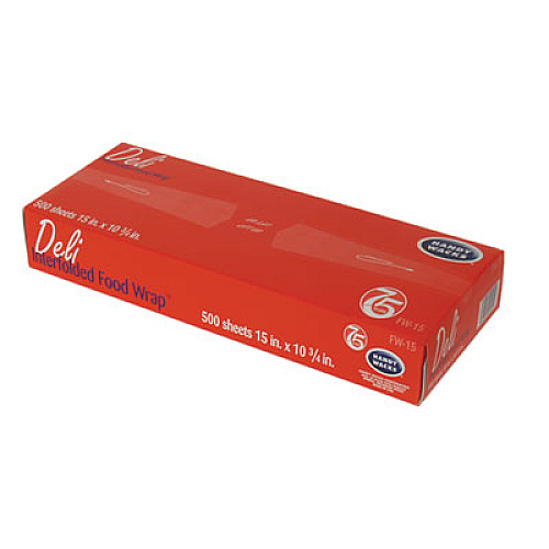 Handy Wacks Interfolded Food Wrap Deli Sheets, 10.75 x 15, 500/Box, 12 Boxes/Carton (FW15)