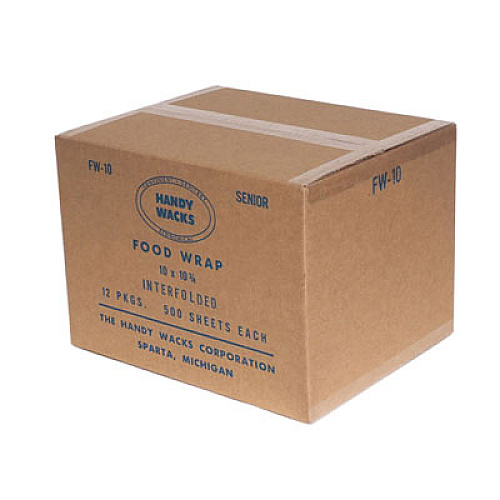 Handy Wacks Interfolded Food Wrap Deli Sheets, 10.75 x 10, 500/Box, 12 Boxes/Carton (FW10)