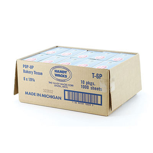 Handy Wacks Bakery Pick-up Tissue Deli Sheets, 10.75 x 6, 1,000/Box, 10 Boxes/Carton (T6P)