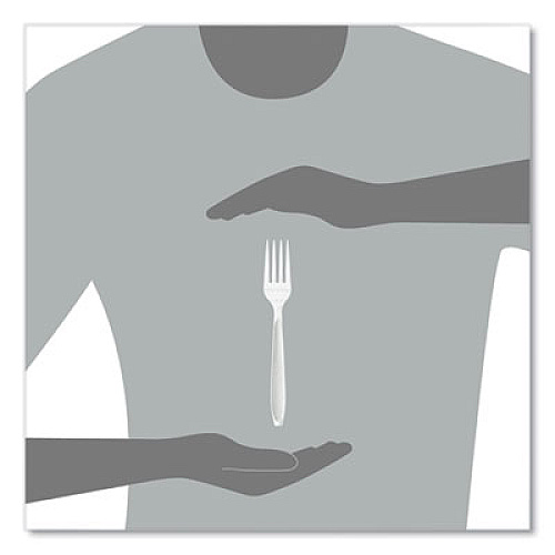 SOLO Impress Heavyweight Full-Length Polystyrene Cutlery, Fork, Plastic, White, 100/Box (HSWFX0007BX)