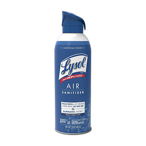 LYSOL Brand Air Sanitizer Spray, White Linen, 10 oz Aerosol Spray, 6/Carton (99351CT)