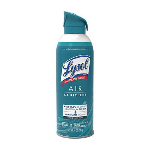 LYSOL Brand Air Sanitizer Spray, Simple Fresh, 10 oz Aerosol Spray, 6/Carton (99350CT)