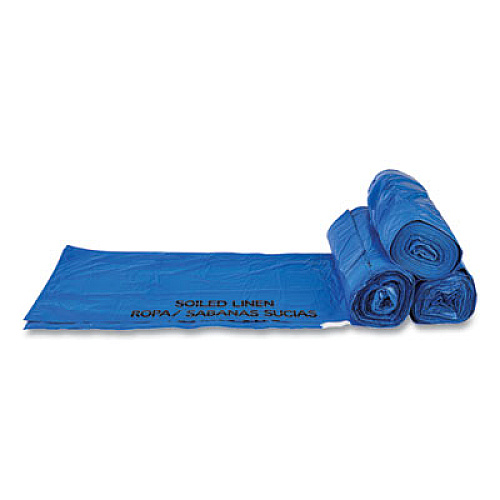 Inteplast Group Draw-Tuff Institutional Draw-Tape Can Liners, Drawstring, 30 gal, 1 mil, 30.5" x 40", Blue, 25 Bags/Roll, 8 Rolls/Carton (DTH3040B)