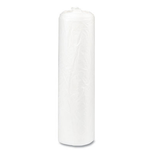 Inteplast Group High-Density Commercial Can Liners, 10 gal, 8 mic, 24" x 24", Natural, Interleaved Roll, 50 Bags/Roll, 20 Rolls/Carton (S242408N)