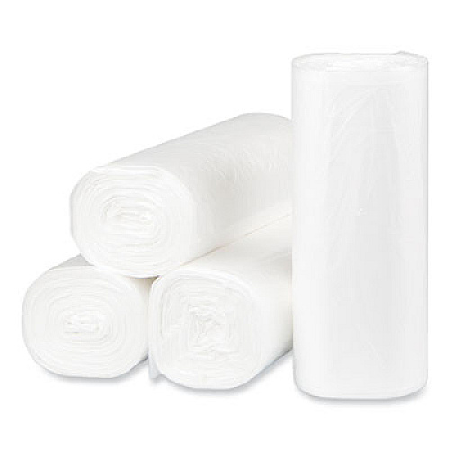 Inteplast Group High-Density Commercial Can Liners, 16 gal, 8 mic, 24" x 33", Natural, Interleaved Roll, 50 Bags/Roll, 20 Rolls/Carton (S243308N)