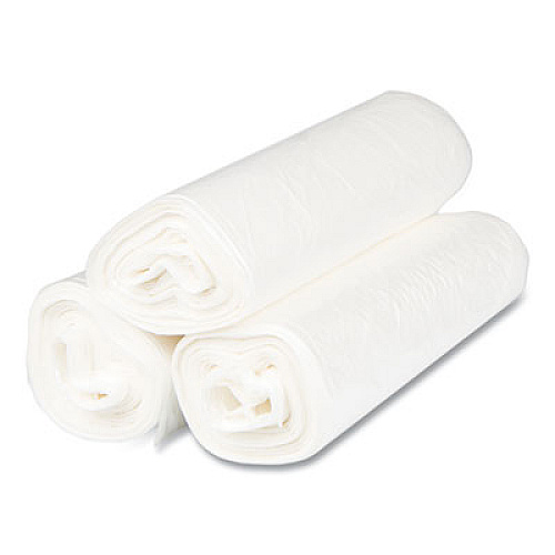 Inteplast Group High-Density Commercial Can Liners, 30 gal, 8 mic, 30" x 37", Clear, Interleaved Roll, 25 Bags/Roll, 20 Rolls/Carton (S303708N)