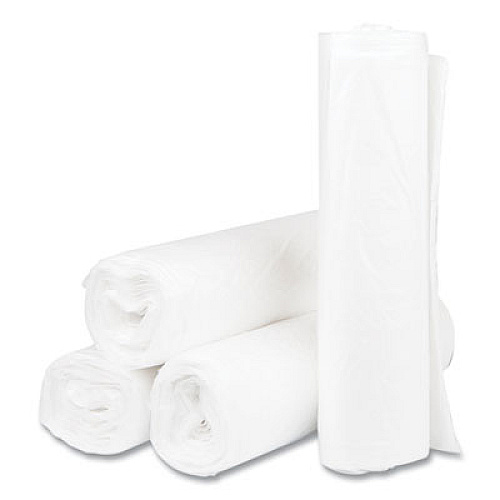 Inteplast Group High-Density Commercial Can Liners, 33 gal, 11 mic, 33" x 40", Clear, Interleaved Roll, 25 Bags/Roll, 20 Rolls/Carton (S334011N)