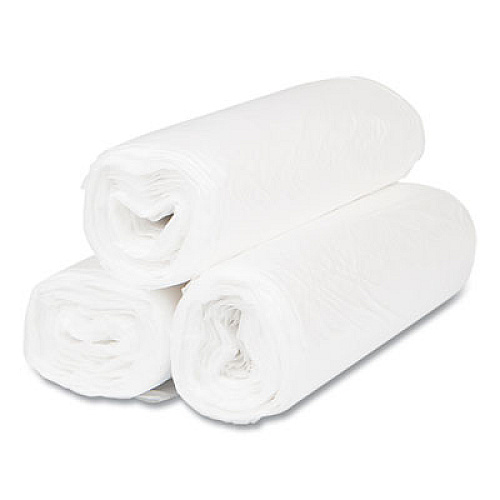 Inteplast Group High-Density Commercial Can Liners, 33 gal, 11 mic, 33" x 40", Clear, Interleaved Roll, 25 Bags/Roll, 20 Rolls/Carton (S334011N)