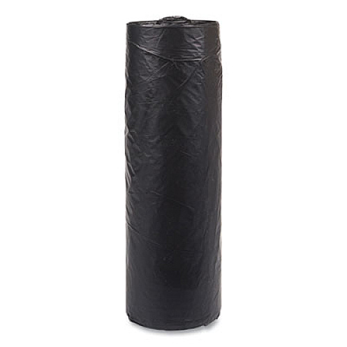 Inteplast Group High-Density Commercial Can Liners, 33 gal, 16 mic, 33" x 40", Black, Interleaved Roll, 25 Bags/Roll, 10 Rolls/Carton (S334016K)