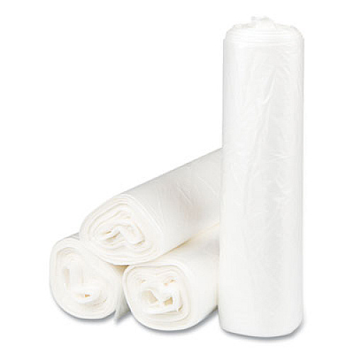 Inteplast Group High-Density Commercial Can Liners, 33 gal, 17 mic, 33" x 40", Clear, Interleaved Roll, 25 Bags/Roll, 10 Rolls/Carton (S334017N)
