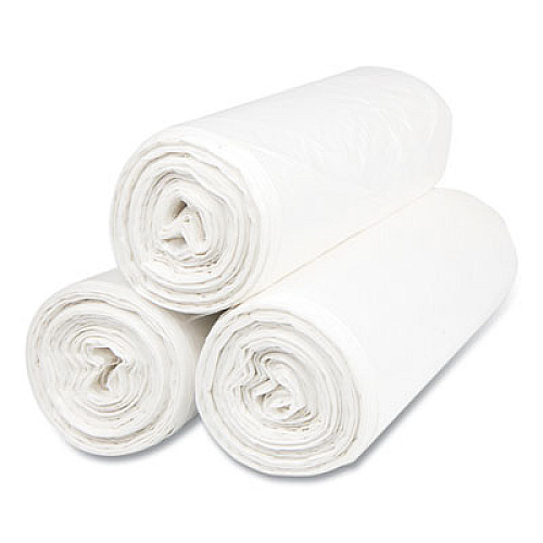 Inteplast Group High-Density Commercial Can Liners, 55 gal, 14 mic, 36" x 60", Clear, Interleaved Roll, 25 Bags/Roll, 8 Rolls/Carton (S366014N)