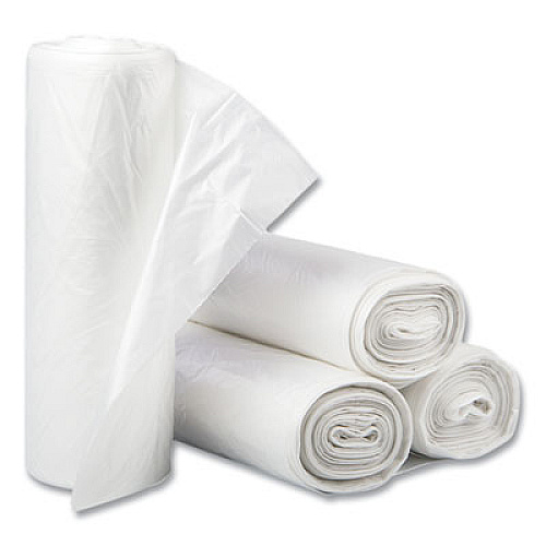 Inteplast Group High-Density Commercial Can Liners, 60 gal, 14 mic, 38" x 60", Clear, Interleaved Roll, 25 Bags/Roll, 8 Rolls/Carton (S386014N)