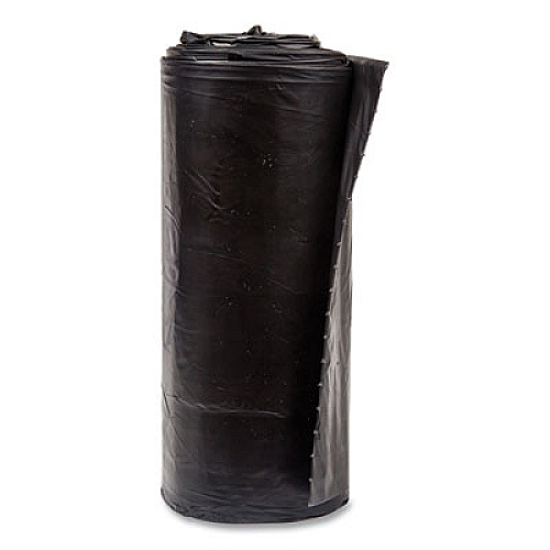 Inteplast Group High-Density Commercial Can Liners, 60 gal, 17 mic, 38" x 60", Black, Interleaved Roll, 25 Bags/Roll, 8 Rolls/Carton (S386017K)