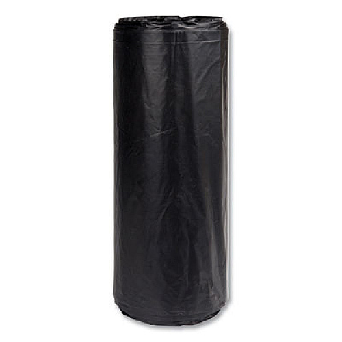 Inteplast Group High-Density Commercial Can Liners, 60 gal, 22 mic, 38" x 60", Black, Interleaved Roll, 25 Bags/Roll, 6 Rolls/Carton (S386022K)