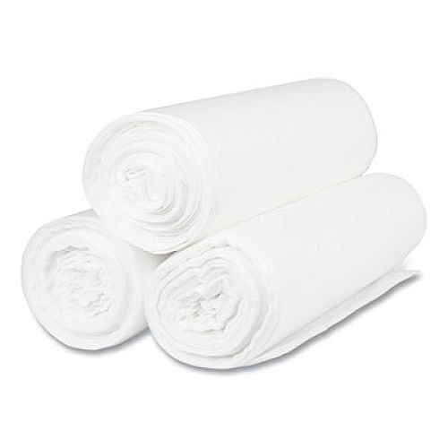 Inteplast Group High-Density Commercial Can Liners, 60 gal, 22 mic, 38" x 60", Clear, Interleaved Roll, 25 Bags/Roll, 6 Rolls/Carton (S386022N)