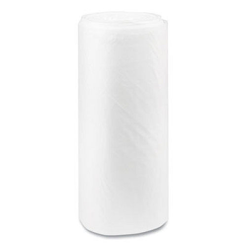 Inteplast Group High-Density Commercial Can Liners, 60 gal, 22 mic, 38" x 60", Clear, Interleaved Roll, 25 Bags/Roll, 6 Rolls/Carton (S386022N)
