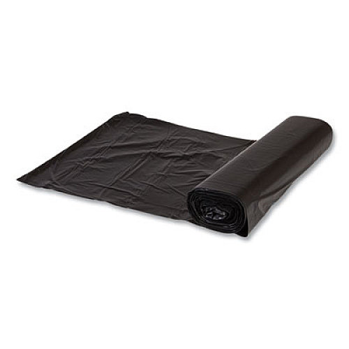 Inteplast Group High-Density Commercial Can Liners, 45 gal, 12 mic, 40" x 48", Black, Interleaved Roll, 25 Bags/Roll, 10 Rolls/Carton (S404812K)