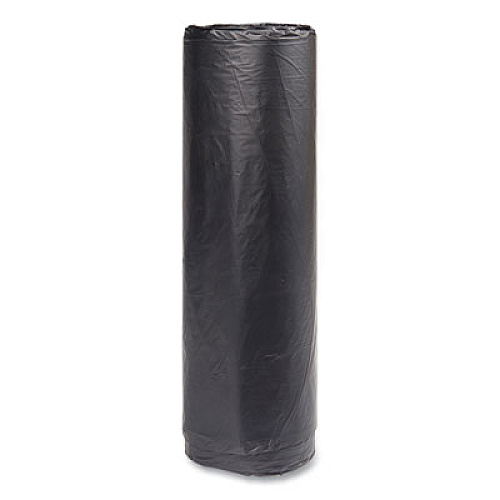 Inteplast Group High-Density Commercial Can Liners, 45 gal, 16 mic, 40" x 48", Black, Interleaved Roll, 25 Bags/Roll, 10 Rolls/Carton (S404816K)