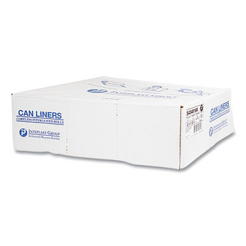 Inteplast Group High-Density Commercial Can Liners, 56 gal, 16 mic, 43" x 48", Black, Interleaved Roll, 25 Bags/Roll, 8 Rolls/Carton (S434816K)