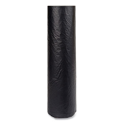 Inteplast Group High-Density Commercial Can Liners, 56 gal, 16 mic, 43" x 48", Black, Interleaved Roll, 25 Bags/Roll, 8 Rolls/Carton (S434816K)