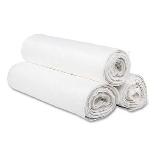 Inteplast Group High-Density Commercial Can Liners, 56 gal, 16 mic, 43" x 48", Natural, Interleaved Roll, 25 Bags/Roll, 8 Rolls/Carton (S434816N)