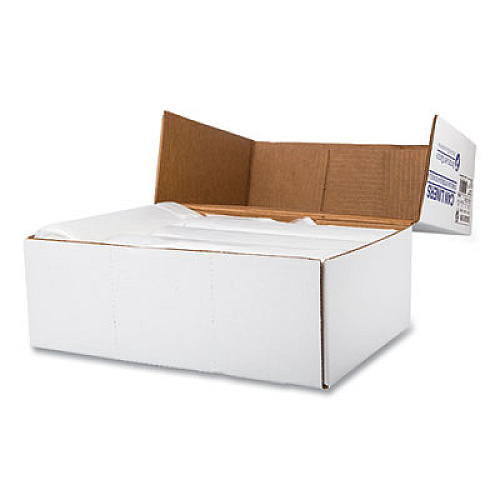 Inteplast Group High-Density Commercial Can Liners, 56 gal, 16 mic, 43" x 48", Natural, Interleaved Roll, 25 Bags/Roll, 8 Rolls/Carton (S434816N)