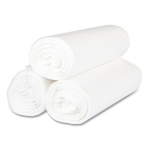Inteplast Group High-Density Commercial Can Liners, 56 gal, 17 mic, 43" x 48", Clear, Interleaved Roll, 25 Bags/Roll, 8 Rolls/Carton (S434817N)