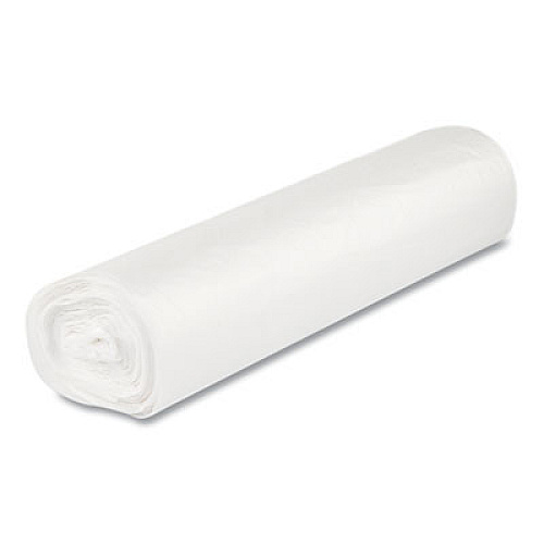Inteplast Group High-Density Commercial Can Liners, 56 gal, 17 mic, 43" x 48", Clear, Interleaved Roll, 25 Bags/Roll, 8 Rolls/Carton (S434817N)