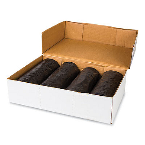 Inteplast Group High-Density Commercial Can Liner Value Pack, 60 gal, 19 mic, 38" x 58", Black, Interleaved Roll, 25 Bags/Roll, 6 Rolls/CT (VALH3860K22)