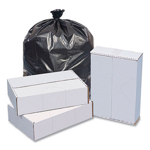 Inteplast Group High-Density Commercial Can Liner Value Pack, 60 gal, 19 mic, 38" x 58", Black, Interleaved Roll, 25 Bags/Roll, 6 Rolls/CT (VALH3860K22)