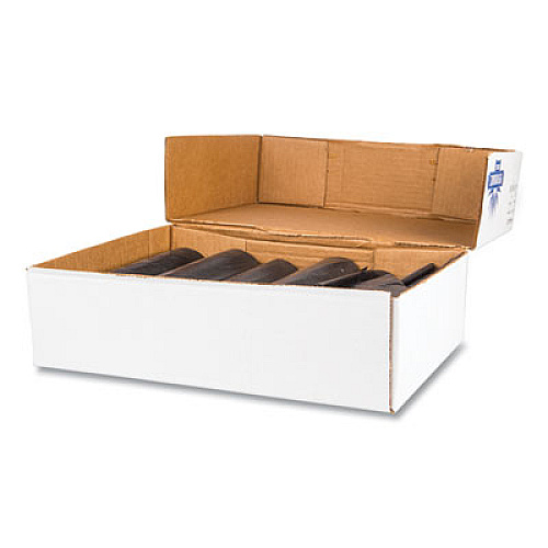 Inteplast Group High-Density Commercial Can Liner Value Pack, 45 gal, 19 mic, 40" x 46", Black, Interleaved Roll, 25 Bags/Roll, 6 Rolls/CT (VALH4048K22)