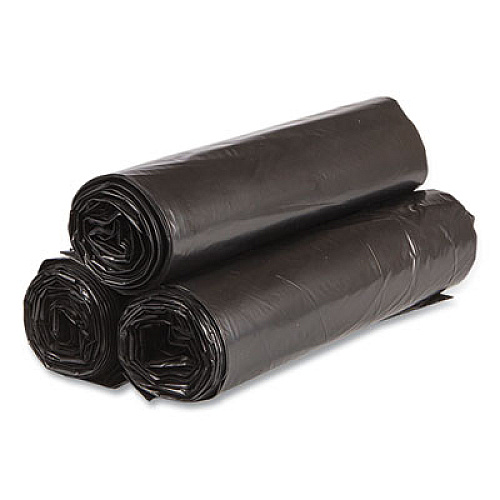 Inteplast Group High-Density Commercial Can Liner Value Pack, 45 gal, 19 mic, 40" x 46", Black, Interleaved Roll, 25 Bags/Roll, 6 Rolls/CT (VALH4048K22)