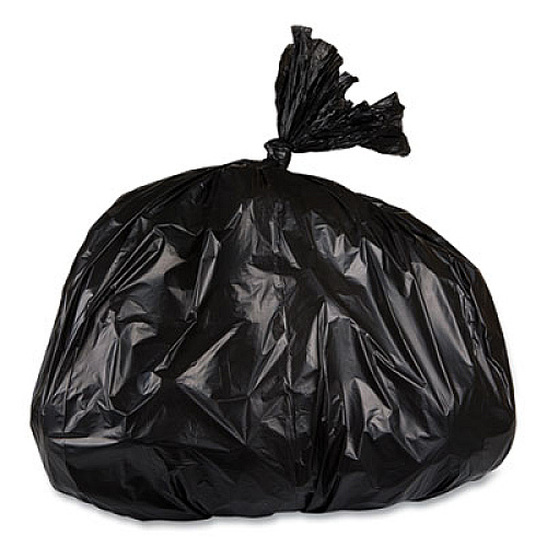 Inteplast Group High-Density Commercial Can Liner Value Pack, 45 gal, 19 mic, 40" x 46", Black, Interleaved Roll, 25 Bags/Roll, 6 Rolls/CT (VALH4048K22)
