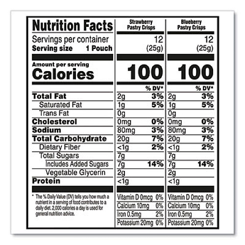Kellogg's Special K Pastry Crisps, (36) Strawberry; (24) Blueberry, 0.88 oz, 2/Pouch, 30 Pouches/Carton (22001007)
