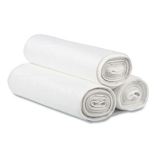 Inteplast Group Draw-Tuff Institutional Draw-Tape Can Liners, Drawstring, 12 gal, 28" x 24", White, 25 Bags/Roll, 12 Rolls/Carton (DT12GALW)