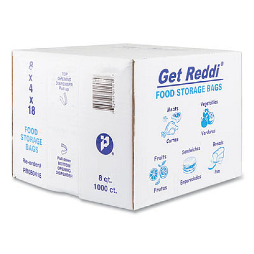 Inteplast Group Food Bags, 2 Gallon, 8" x 4" x 18", Clear, 1,000/Carton (PB080418)