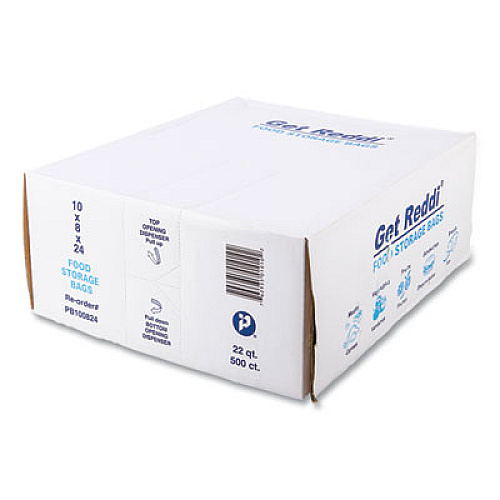 Inteplast Group Food Bags, 5.5 Gallon, 10" x 8" x 24", Clear, 500/Carton (PB100824)