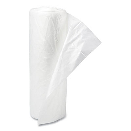 Inteplast Group High-Density Commercial Can Liners, 30 gal, 13 mic, 30" x 37", Clear, Interleaved Roll, 25 Bags/Roll, 20 Rolls/Carton (S303713N)