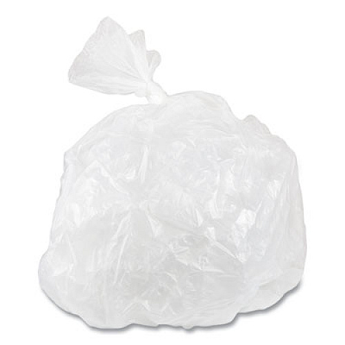 Inteplast Group High-Density Commercial Can Liners, 30 gal, 13 mic, 30" x 37", Clear, Interleaved Roll, 25 Bags/Roll, 20 Rolls/Carton (S303713N)