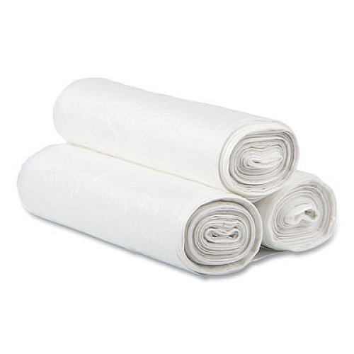 Inteplast Group High-Density Commercial Can Liners, 30 gal, 16 mic, 30" x 37", Clear, Interleaved Roll, 25 Bags/Roll, 20 Rolls/Carton (S303716N)